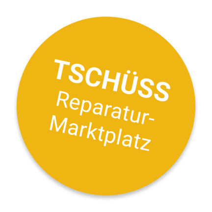 Der Schriftzug "Tschüss Reparatur-Marktplatz"