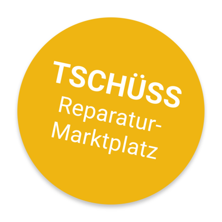 Der Schriftzug "Tschüss Reparatur-Marktplatz"