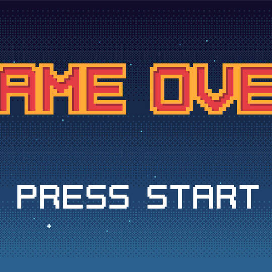 Game Over Schriftzug im Retrodesign 